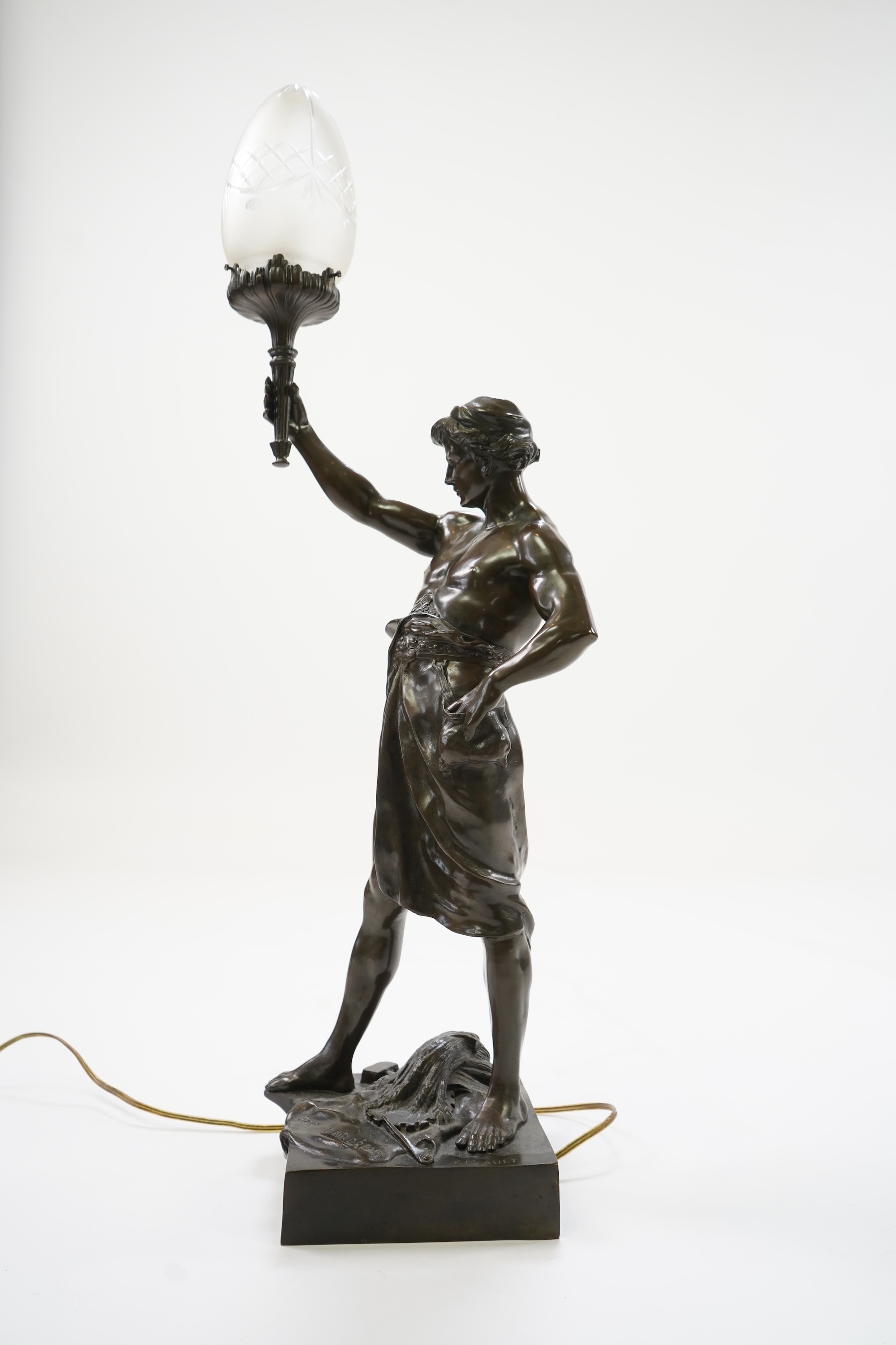 A Chinese export gilt decorated black lacquer sewing box, 19th century